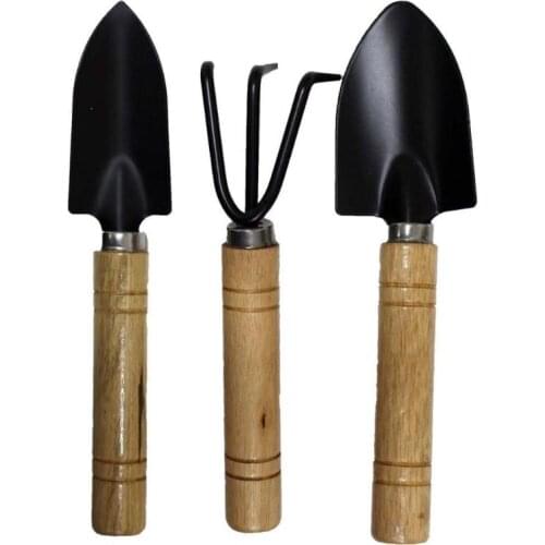 3 Pieces Set Mini handy Garden Shovels and Claw Tool with Wooden Handles Garden Camping Outdoor Palaplegable Tool