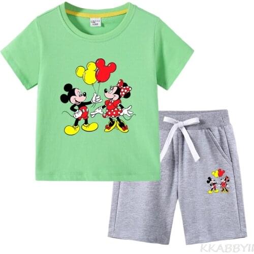 Disney New Girls Clothes Fashion Game Toddler Boys Clothing Set Kids T Shirt + Short Pants Childrens Summer Tops