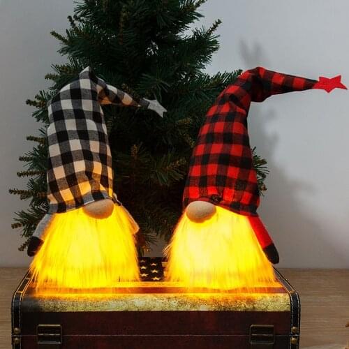 New style nights lights lattice faceless old man Rudolph dwarf Christmas glowing forest old man doll ornaments