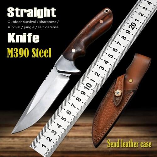 M390 Blade Fixed Knives Tactical Outdoor Self-Defense Fishing Camping Knife High Hardness Jungle Tool Life-Saving Knife EDC Gift