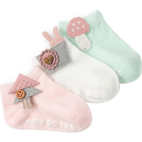 3 Pairs/Set Autumn Baby Girls Boys Socks Anti-Slip Breathable Cotton Socks Short Tube Spring Summer Socks for Kids