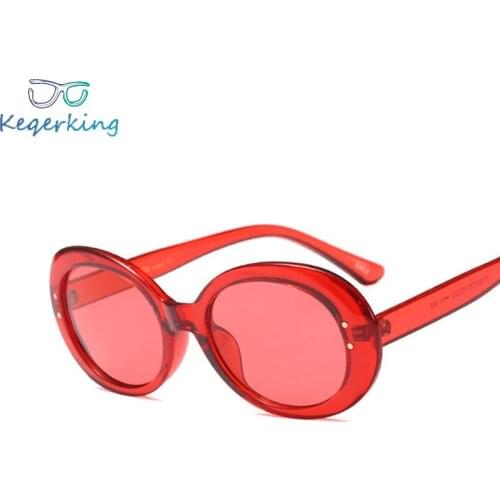 Oval Sunglasses Women Vintage Couture Red Fashion Decor Men for Women Hot Tourist Driving Sun Glasses Rhinestone Temple KS-91