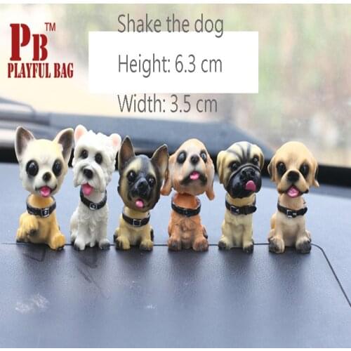 PB Playful bag 6pcs toy dog mini action figures head resin ornaments cute doll children the best gift