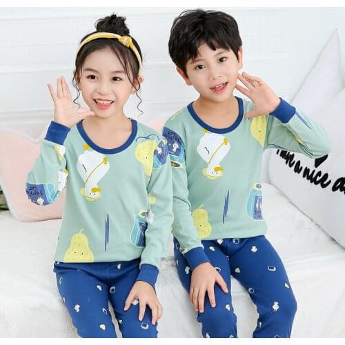 Autumn Cartoon Duck Clothes Kids Clothing Big Boys Girls Pajamas Sets Children Sleepwear Top+Pants 2pcs Pyjamas Kids 6 8 10 12Y