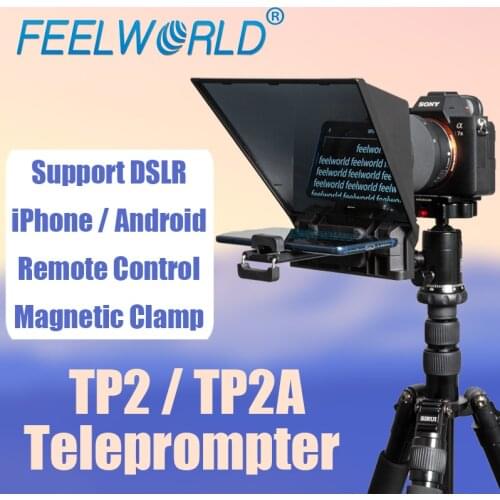 FEELWORLD Portable Remote Control Teleprompter DSLR Smartphone Video Recording Tablet Prompter TP2