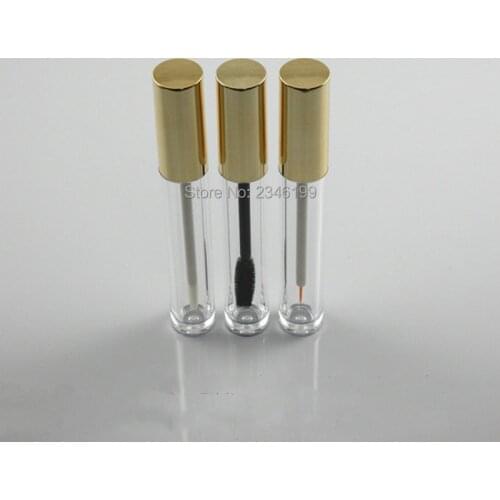 Empty Eyeliner Tube 6ml Empty Transparent Lip gloss Tube Transparent Mascara Container Empty Gold Cover Eyeliner Container 50pcs