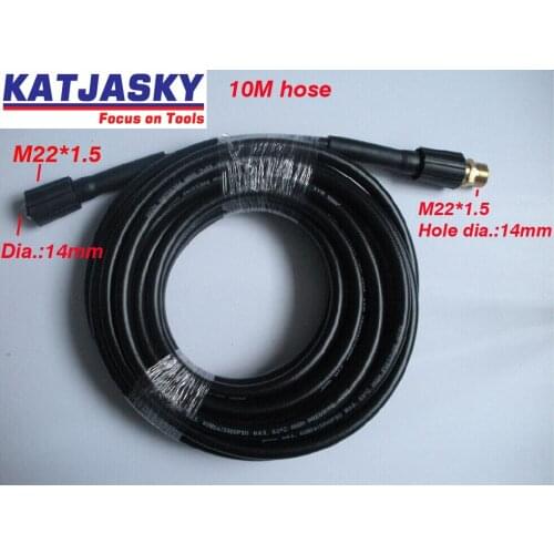10M Car washer hose 400Bar 5800PSI,two ends are M22*1.5mm*14mm with free connector ,high pressure washer hose K580