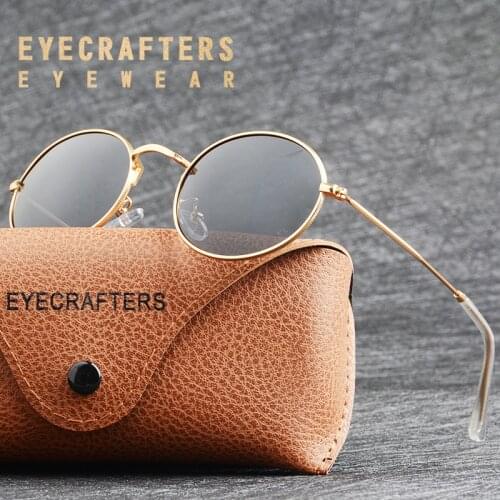 2021 Brand Polarized Women Driving Metal Eyewear Mens Oval Vintage Retro Glasses Small Designer Classic Round Sunglasses Adult