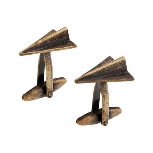 Vintage Bronze Cufflinks Paper Airplane Cuff Links Air Plane Aircraft Cuff Button Mens Fashion Jewelry Accessory 10pairs/lot
