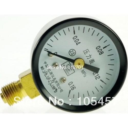 Water Oil Hydraulic Air Pressure Gauge Universal Gauge M10*1 40mm Dia 0-0.16Mpa