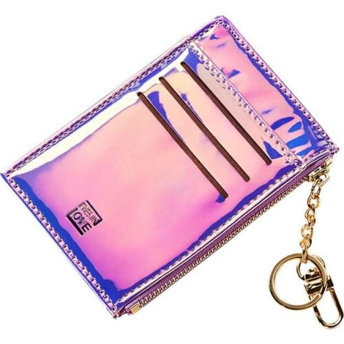 Women Clutch Pillow Designer Small Wallet Laser Color 2021 New Coin Purse Fashion Solid Color Key Card Multifunction Mini Walle