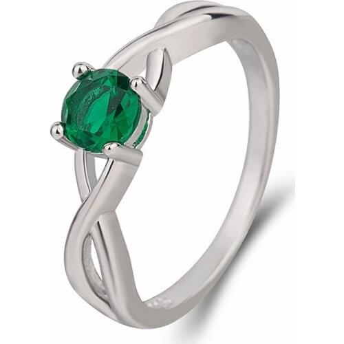 Fashion 925 Silver Jewelry Rings Accessories for Women Wedding Round Shaped Zircon Gemstone Finger Ring Wholesale Dropshipping