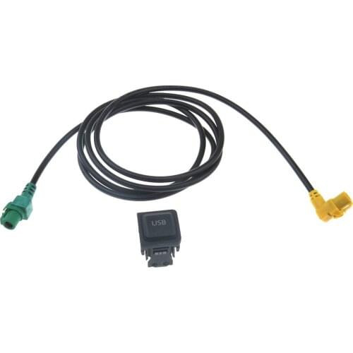 1 Set Of 5KD035726A USB Switch Input Connector Surface Socket + Cable For Golf MK6 Passat B6 Scirocco
