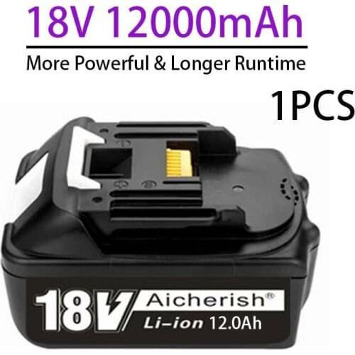 100% Original With LED Charger Li-ion Rechargeable Power Tools Makita 18V 12Ah Battery for BL1840 BL1850 BL1830 BL1860B LXT400