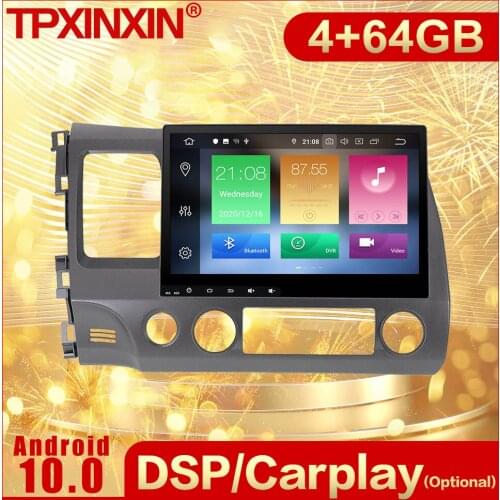 2 Din Carplay Android Radio Receiver Multimedia Stereo For Honda CIVIC 2006 2007 2008 2009 2010 2011 GPS Navi Recorder Head Unit
