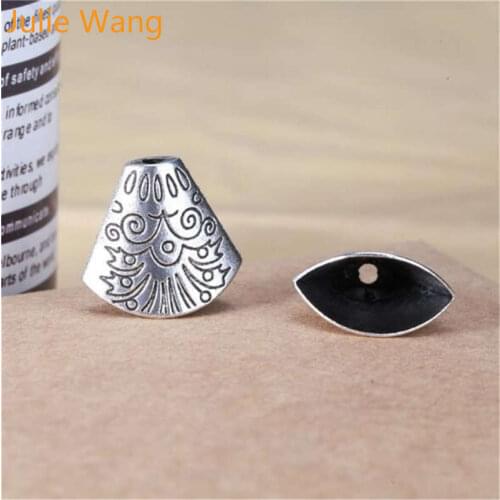 Julie Wang 20PCS 18x19mm Antique Silver Alloy Tassel End Caps Bead Caps Fashion Jewelry Making Findings Accessory