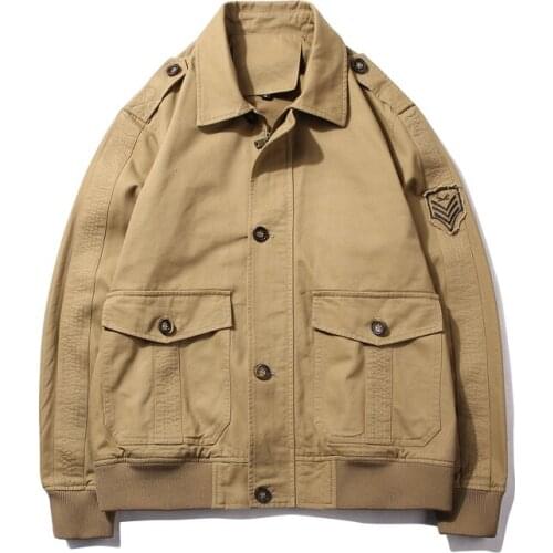 2019 Newest mens High quality 100% Cotton jacket Windbreaker Military Jackets Army Clothes Outwear Lapel Jacket Plus size 5XL