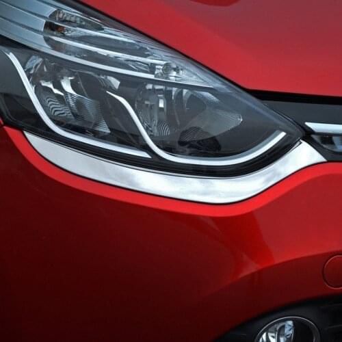2pcs Stainless Steel Chrome Front Headlamp Headlight Trim Covers For Renault Clio 4 IV Hatchback 2012-2016 Pre-Facelift ONLY