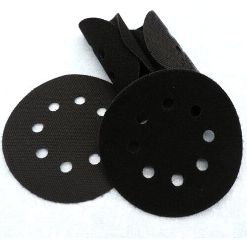 5 Inch 8 Holes Hook and Loop Black Interface Pad Protection Disc Power Tool Accessories (Pack of 3)
