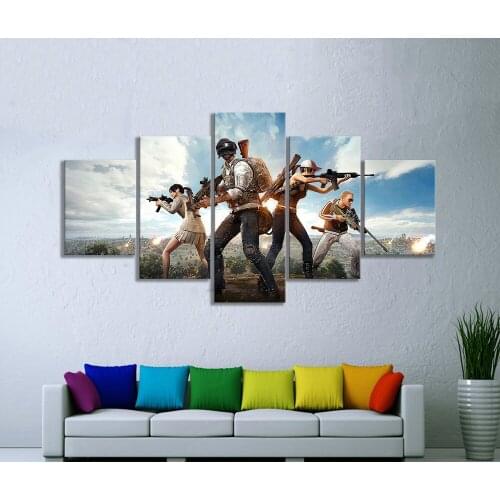 5PCS JUPB Games Art Print HD Wall Picture PLAYERUNKNOWNS BATTLEGROUNDS Video Games Art Canvas Paintings Wall Art Home Decor