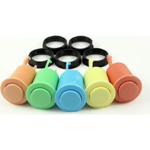 8pcs/lot American Style Jamma Arcade Long Push Button Durable HAPP Style Switch button with 3 terminal microswitch