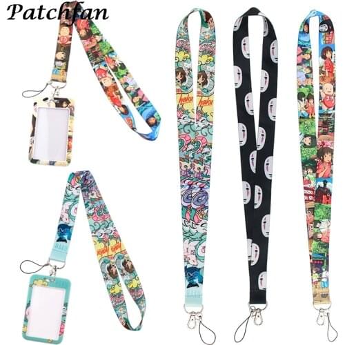 AD558 Patchfan Cartoon Necklack Lanyard Key Gym Strap Multifunction Phone Decoration With Card Holder Cover