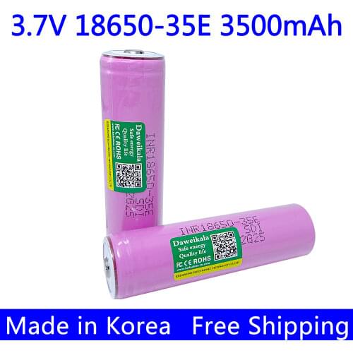 18650 battery 3.7V 3500mAh 35E 18650 Lithium Rechargeable Battery For Flashlight battery for 35E 18650 battery+DIY pointed