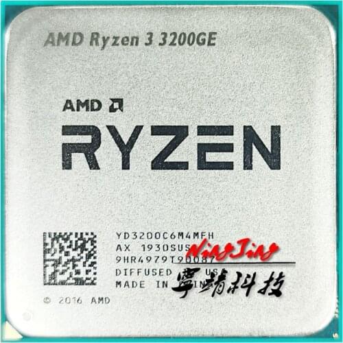AMD Ryzen 3 3200GE R3 3200GE 3.3 GHz Quad-Core Quad-Thread 35W CPU Processor L3=4M YD3200C6M4MFH Socket AM4