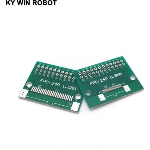 Free Shipping 5 PCS/LOT Double Side 0.5mm 1mm FFC FPC 24P 24 Pin to 2.54mm DIP Moudle PCB Board Adapter Socket Plate