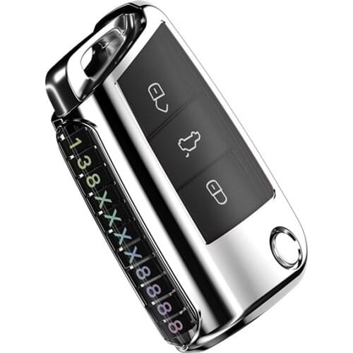 TPU with Number Plate Car Key Case For Volkswagen VW Golf 7 Mk7 Seat Ibiza Leon FR 2 Altea Aztec for Skoda Octavia Accessories