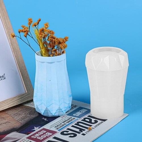 Vase Crystal Epoxy Resin Mold Flowerpot Plant Pot Silicone Mould DIY Crafts Home Decorations Casting Tools