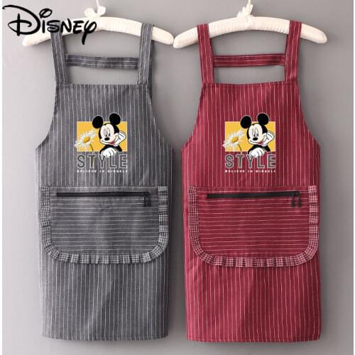 Disney Summer New 2021 Pure Cotton Kitchen Comfortable Breathable Waist Cute Cartoon Western Adult Apron