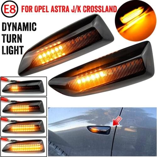 For Opel For Vauxhall Astra J K Crossland X Grandland Insignia B Zafira C LED Dynamic Turn Signal Light Side Fender Marker Lamp
