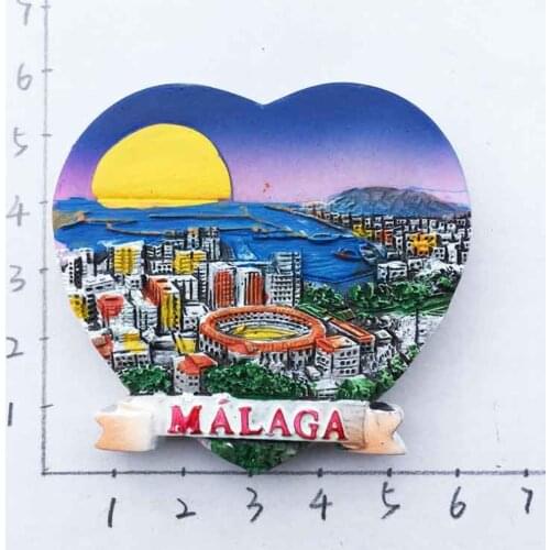 Spain Sun Coast Marbella Malaga Travel Souvenir Fridge Magnets 3D Resin High Quality Refrigerator Magnetic Sticker Home Decor