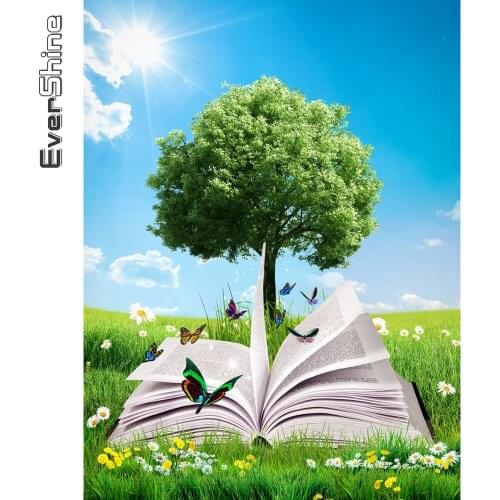 Evershine 5D DIY Diamond Embroidery Landscape Full Square Round Drill Diamond Painting Tree Needlework Book Wall Art