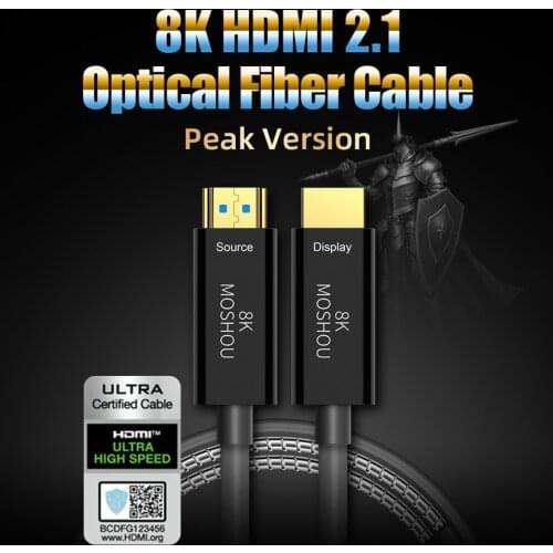 MOSHOU 8K HDMI 2.1 Optical Fiber Cable eARC HDR 8K@60Hz 4K@120Hz Soft TPU Cover Cable for Xbox PS5 Samsung QLED TV Amplifier