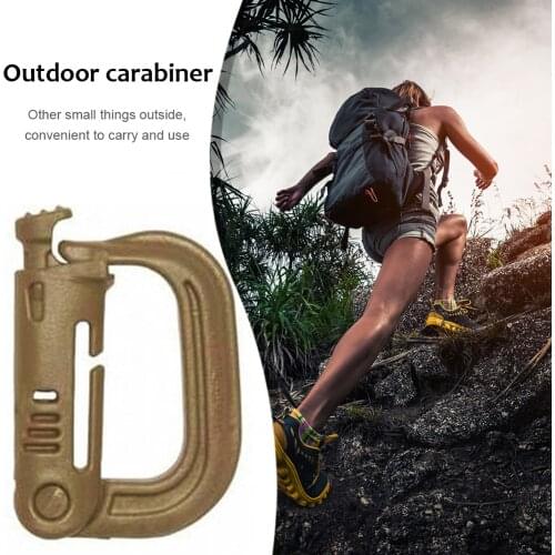 Outdoor Climbing D-Shaped Backpack Carabiner Clasp Plastic Mountaineering Bag External Hanging Buckle Keychain Clip Locking Ring