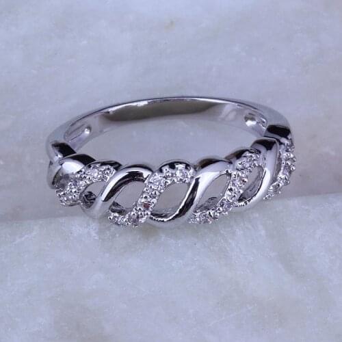 Love Monologue The Unique Design Cubic Zirconia Rings for Women, Silver Color Rings J0238 Size 5.5/6.5/7.5/8.5