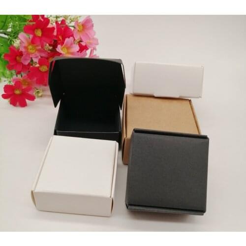 100pcs Black/White/Kraft Paper Box for Gifts Box Jewlery Display Storage Watch Earring Packaging Box Wedding Cake Paper Gift Box