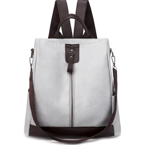 Hot Selling Backpack Ladies High-capacity Anti-theft Backpack 2021 Retro Fashion Soft Leather Dual-use Student Travel Bag Female