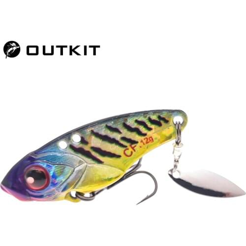 OUTKIT Metal Jig Fishing Lure 7 Color 4cm 6g 9g 12g Wobbler Spoon Jig Head VIB Lures Winter Artificial Baits Fishing accessories