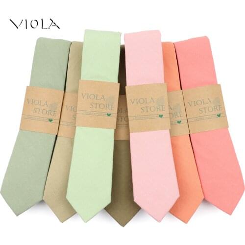 Nice Color Light Green Pink Peach Solid Cotton Necktie 6cm Skinny Wedding Party Suit Tuxedo Men Tie Gift Bowtie Cravat Accessory