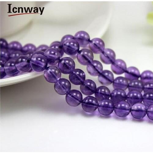 Natural round amethyst 4-12MM round loose beads 15inches DIY bracelet necklace earrings making jewelry craft findings handmade