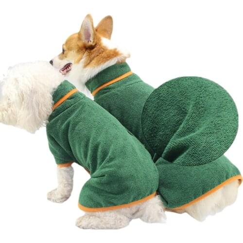 Pet Dog Clothes Bathrobe Four Seasons Warmth Water Absorption Adjustable Polyester Pajamas, Quick-drying Bath Towel, Warm Jacket