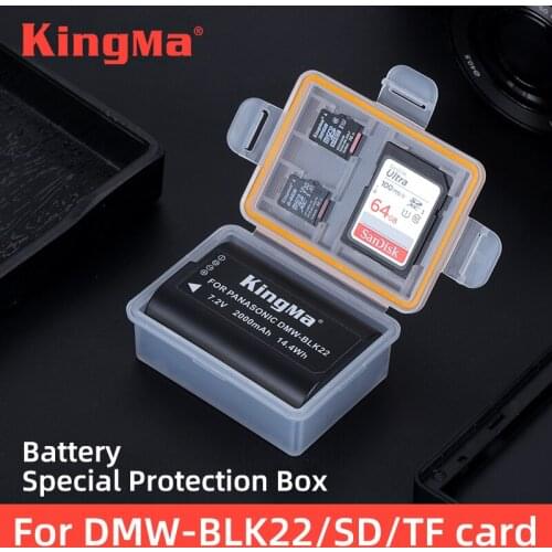 KingMa 10PCS Plastic Battery Holder Storage Box Battery Case for Panasonic Camera DMW-BLK22 Battery Lumix DC-S5 S5K GH5