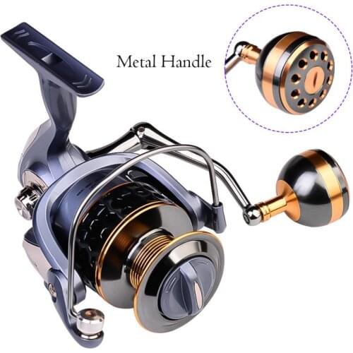 PRBBEROS Spinning Fishing Reel Max Drag 10Kg 3BB Carp Fishing Reel 5.1:1 5.2:1 Metal Spinning Wheel Fishing Coil Saltwater Reel