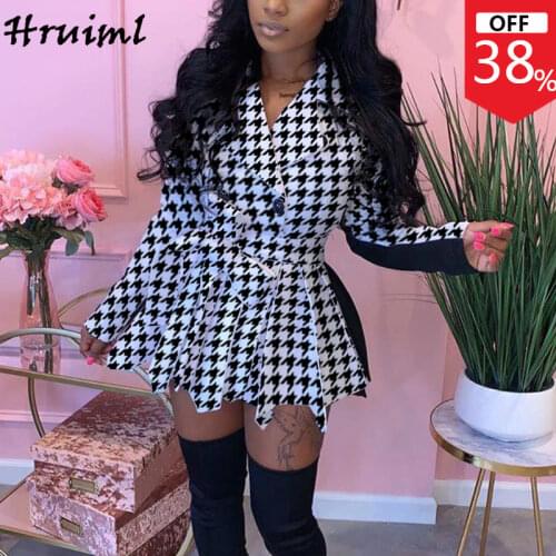 Long Sleeve Dress Strappy Button Slim Office Party Women Clothing Fashion Color Matching Hot Sale Printing Dress for Women