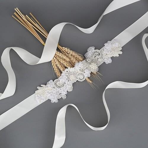 Wedding Belt Bridal Beaded Belt Wedding Dress Accessories Rhinestone Sash Silver Diamond Beads Bridesmaid Belt