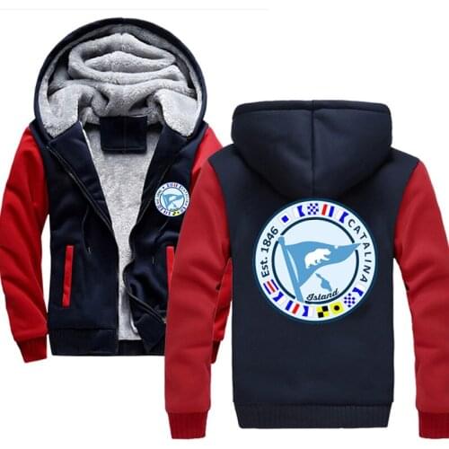 Catalina Island California Magnet Hoodies Man Fleeve Casual Sweatshirt Thicken Warm Coat male Outerwear Jacket Plus Size 5XXXL