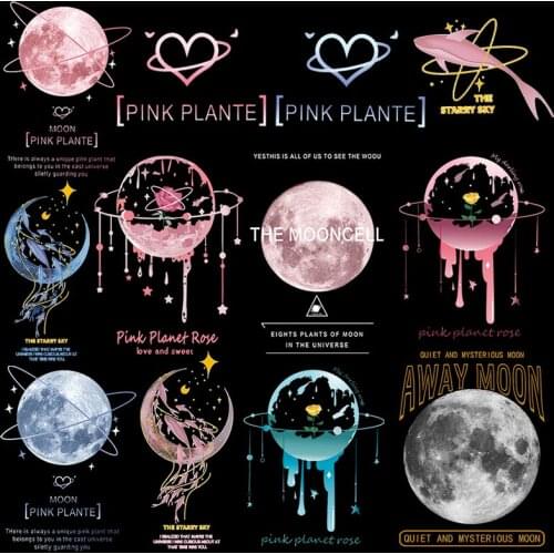 Cartoon Flower Iron On Transfers For Clothing Letter Stickers DIY Flower Patches On Clothes Heat Transfers Patch Thermo-stickers